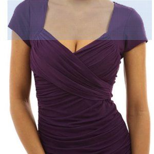 PattyBoutik Cross Front V Neck Ruched Top Blouse